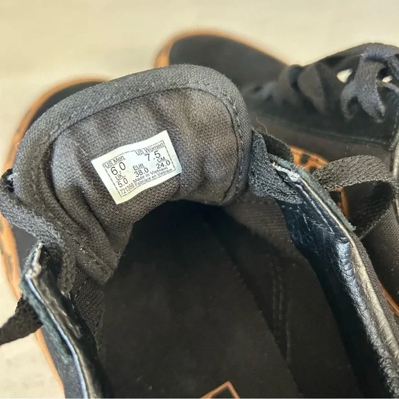 Vans Black and Leopard Print Platform Sneakers - Picture 6 of 8